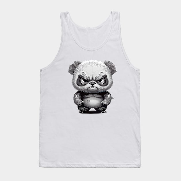 Panda Cute Adorable Humorous Illustration Tank Top by Cubebox